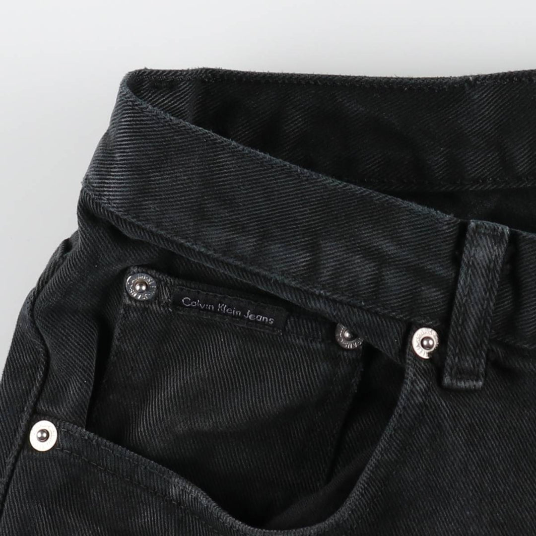 90s-00'S Calvin Klein Jeans Black Denim Shorts, Men's Size W32 (approx.), Vintage cotton black type Vintage Second Hand