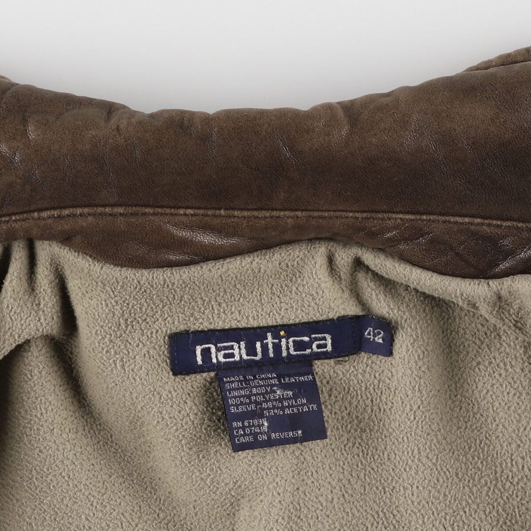 90'S NAUTICA Leather Blouson Type Men's XL Size Vintage /eaa478512