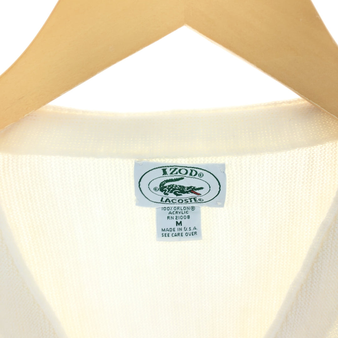 80s-90'S Lacoste IZOD Acrylic Knit Cardigan Made in USA Men's M Size Vintage /eaa478551