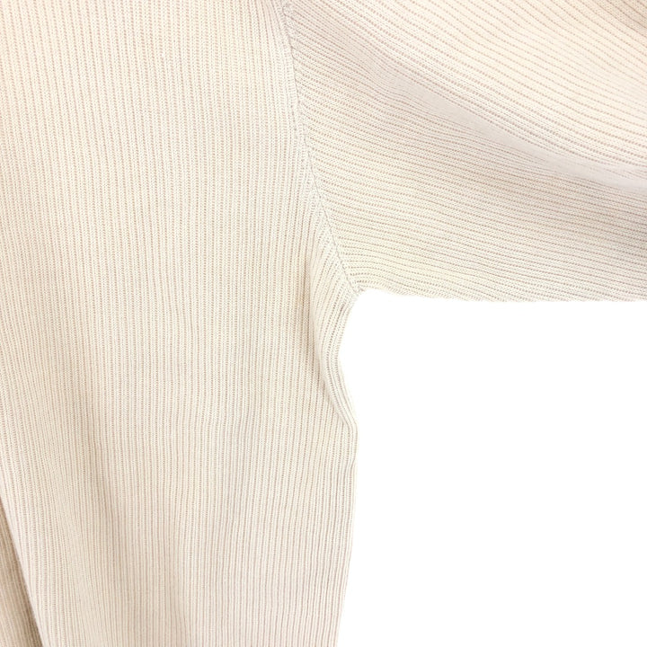 JOHN ASHFORD ADVENTURE Ribbed Polo Knit Sweater, Men's Size L cotton beige type brown Vintage Second Hand