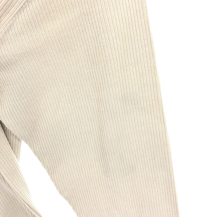 JOHN ASHFORD ADVENTURE Ribbed Polo Knit Sweater, Men's Size L cotton beige type brown Vintage Second Hand