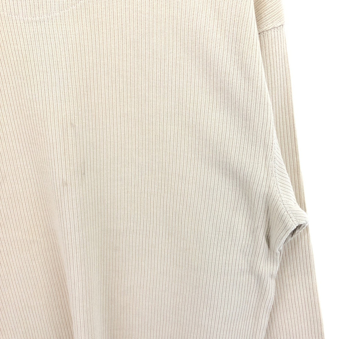 JOHN ASHFORD ADVENTURE Ribbed Polo Knit Sweater, Men's Size L cotton beige type brown Vintage Second Hand