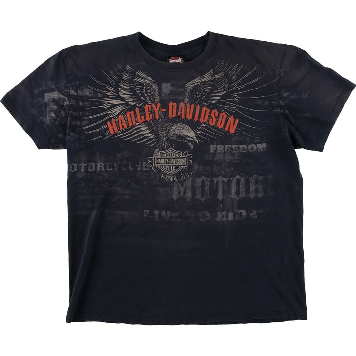 00'S Harley-Davidson Eagle Pattern Large Print Motorcycle Bike T-Shirt Men's XL /eaa478631