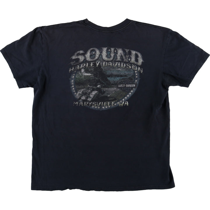 00'S Harley-Davidson Eagle Pattern Large Print Motorcycle Bike T-Shirt Men's XL /eaa478631