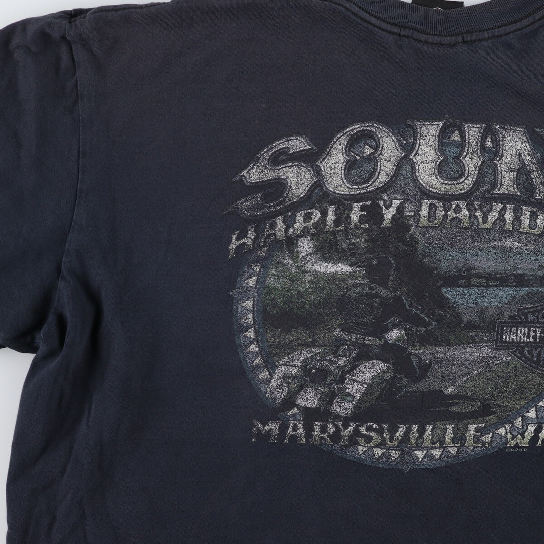 00'S Harley-Davidson Eagle Pattern Large Print Motorcycle Bike T-Shirt Men's XL /eaa478631