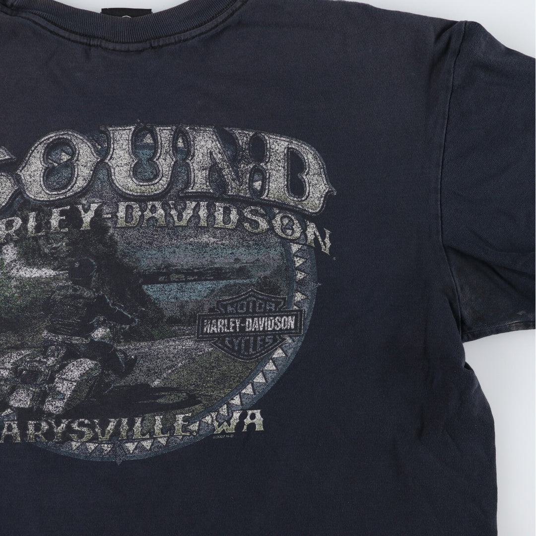 00'S Harley-Davidson Eagle Pattern Large Print Motorcycle Bike T-Shirt Men's XL /eaa478631