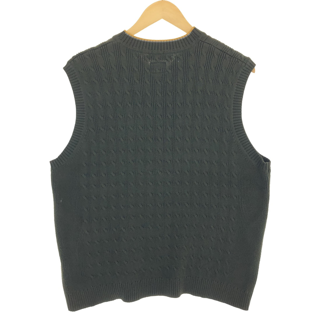 90s~ Tommy Hilfiger TOMMY HILFIGER Cable Knit V-Neck Cotton Knit Vest Men's L Size Vintage / eaa478635