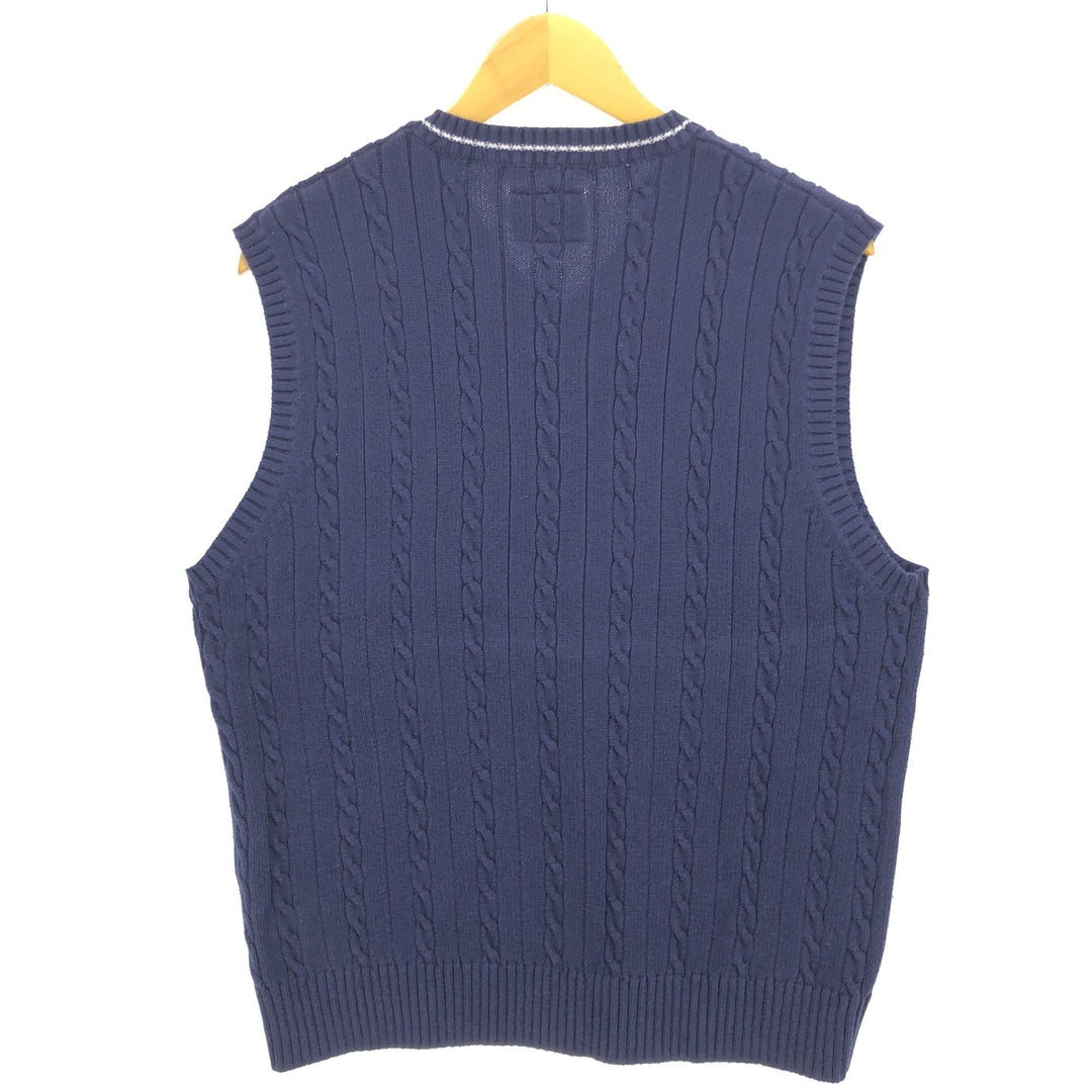 90s~ Tommy Hilfiger TOMMY HILFIGER Cable Knit V-Neck Cotton Knit Vest Men's M Size Vintage / eaa478645