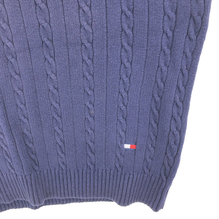 90s~ Tommy Hilfiger TOMMY HILFIGER Cable Knit V-Neck Cotton Knit Vest Men's M Size Vintage / eaa478645