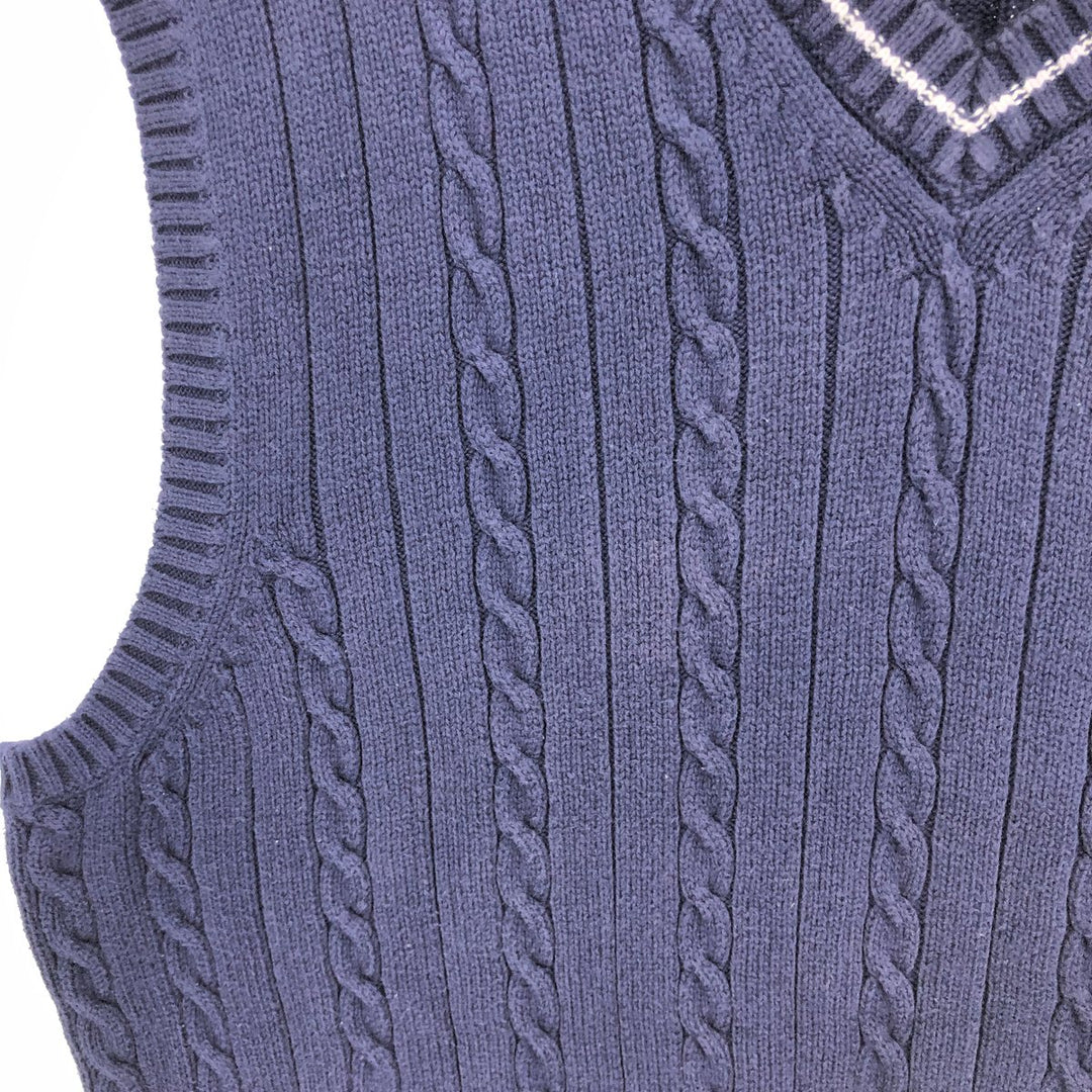 90s~ Tommy Hilfiger TOMMY HILFIGER Cable Knit V-Neck Cotton Knit Vest Men's M Size Vintage / eaa478645