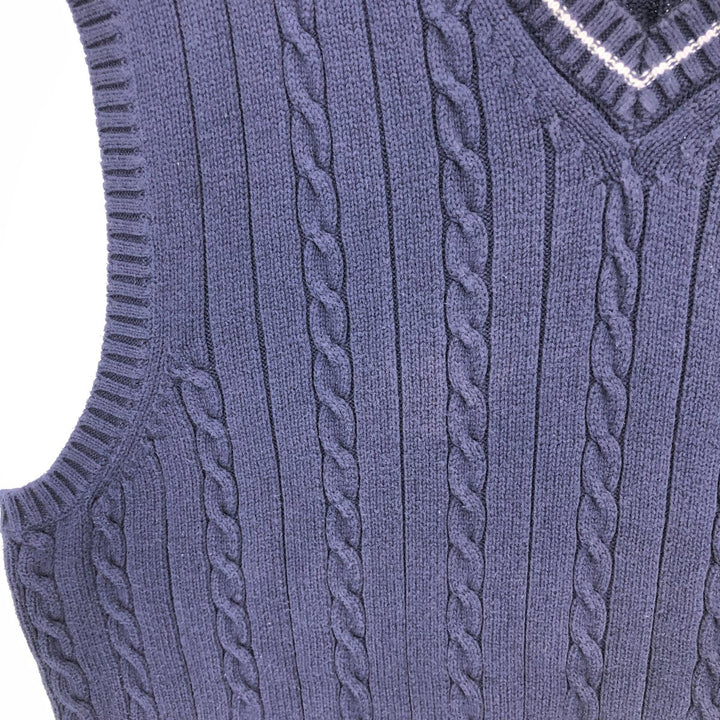 90s~ Tommy Hilfiger TOMMY HILFIGER Cable Knit V-Neck Cotton Knit Vest Men's M Size Vintage / eaa478645