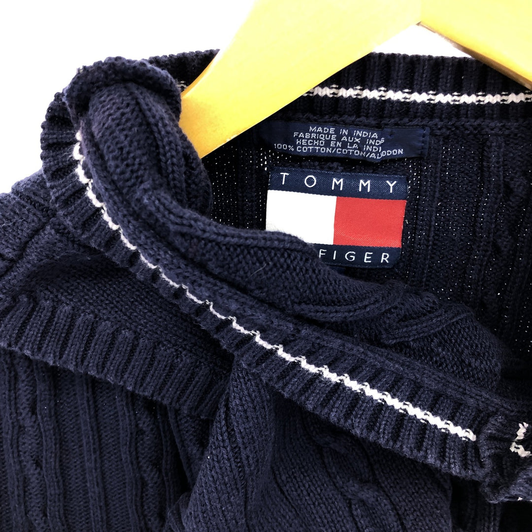 90s~ Tommy Hilfiger TOMMY HILFIGER Cable Knit V-Neck Cotton Knit Vest Men's M Size Vintage / eaa478645