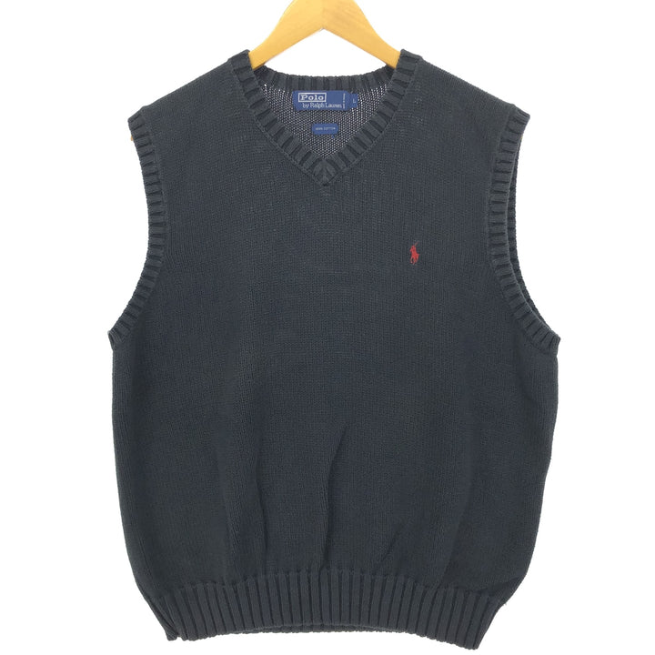 Ralph Lauren POLO by Ralph Lauren V-neck cotton knit vest, men's size L / eaa478648