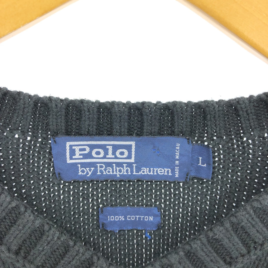 Ralph Lauren POLO by Ralph Lauren V-neck cotton knit vest, men's size L / eaa478648