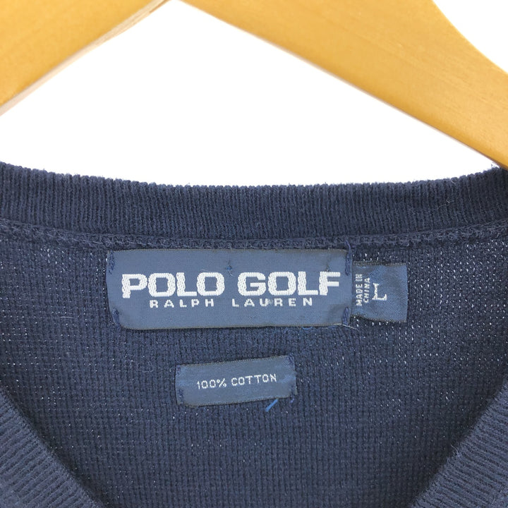 Ralph Lauren POLO GOLF V-neck cotton knit vest, men's size L / eaa478649