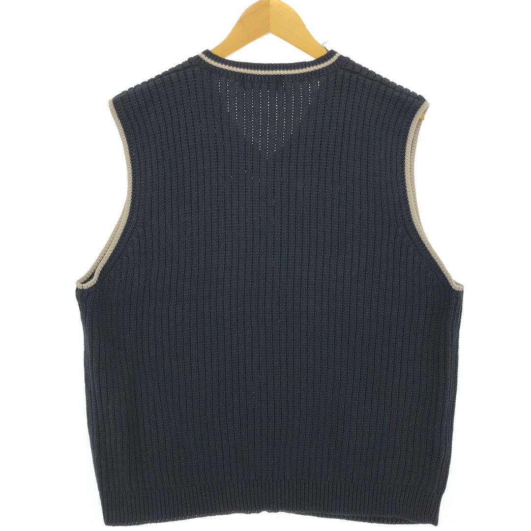 JOHN ASHFORD Ribbed V-neck Cotton Knit Vest Men's XL Size /eaa478655