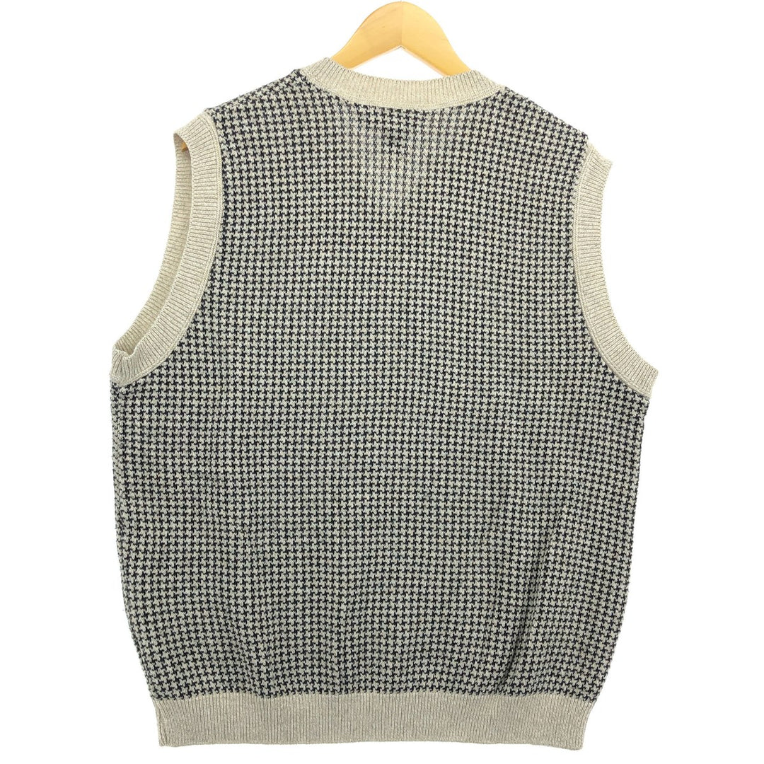 PAYNE STEWART Gun Club Check V-neck Cotton x Acrylic Knit Vest Made in USA Men's M Size /eaa478684