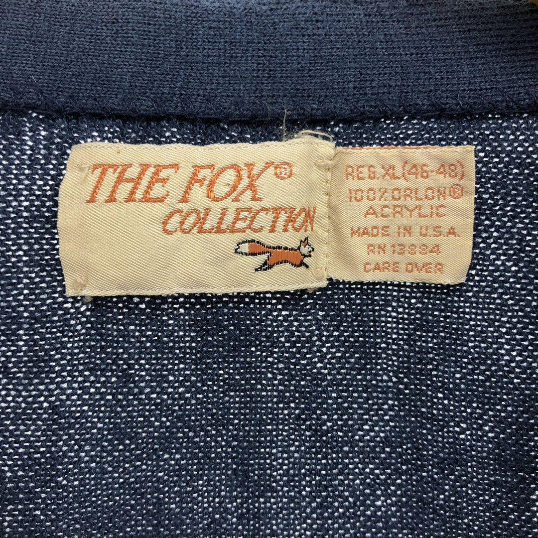 70'S THE FOX COLLECTION Acrylic Knit Cardigan Made in USA Men's XL Vintage /eaa478686