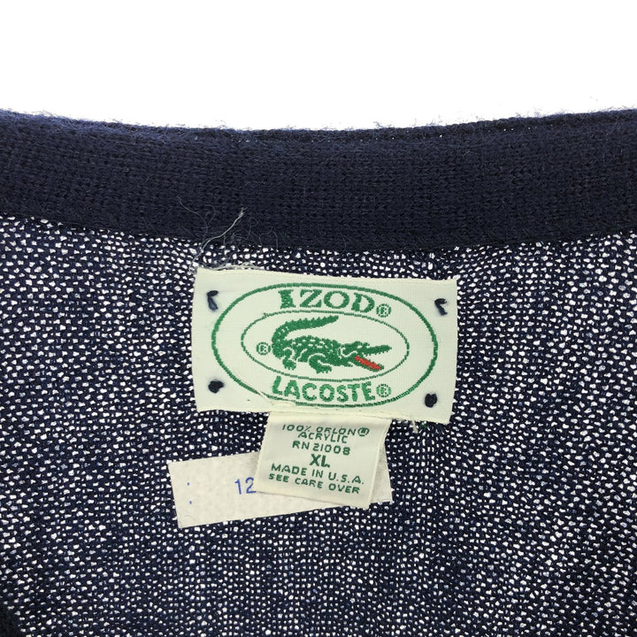 80s-90'S Lacoste IZOD Acrylic Knit Cardigan Made in USA Men's XL Vintage /eaa478717