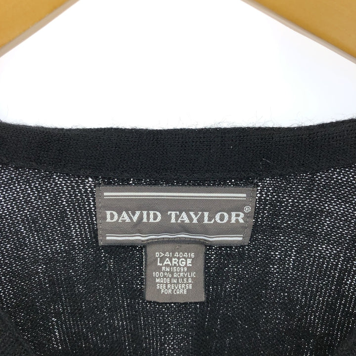 90'S DAVID TAYLOR acrylic knit cardigan made in USA, men's size L, vintage /eaa478725