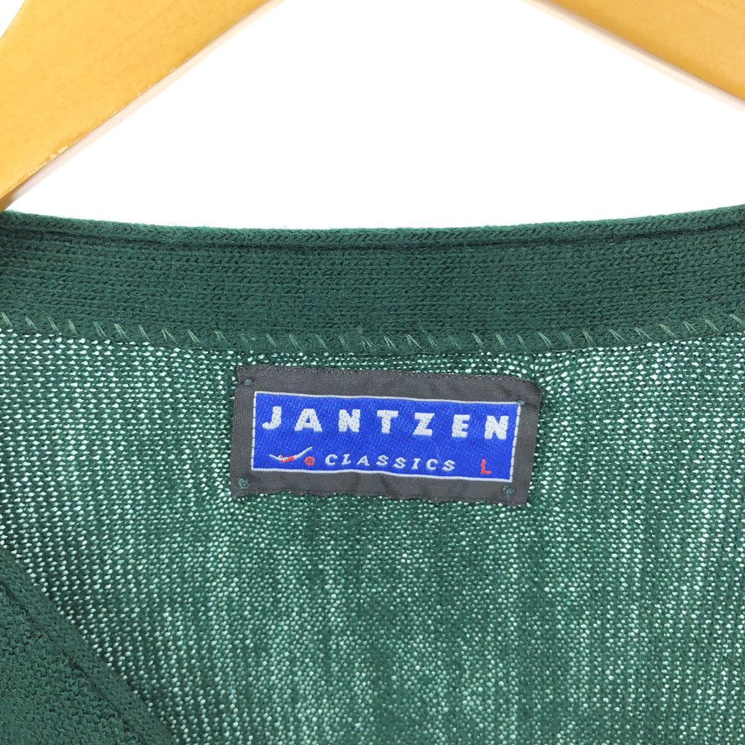 80'S Jantzen Ribbed Acrylic Knit Cardigan Made in USA Men's L Size Vintage /eaa478726