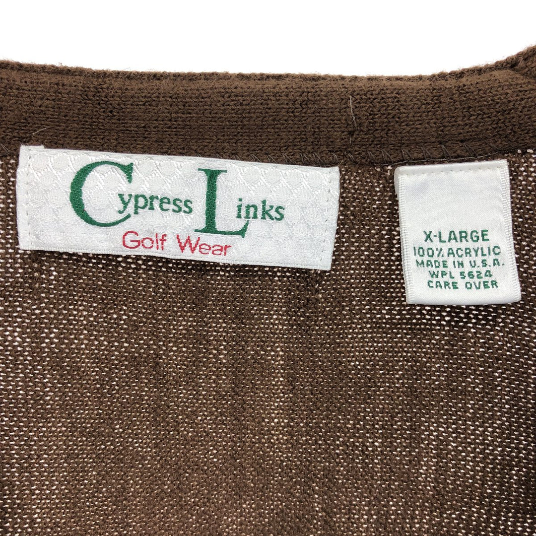 90'S CYPRESS LINKS Acrylic Knit Cardigan Made in USA Men's XL Vintage /eaa478729