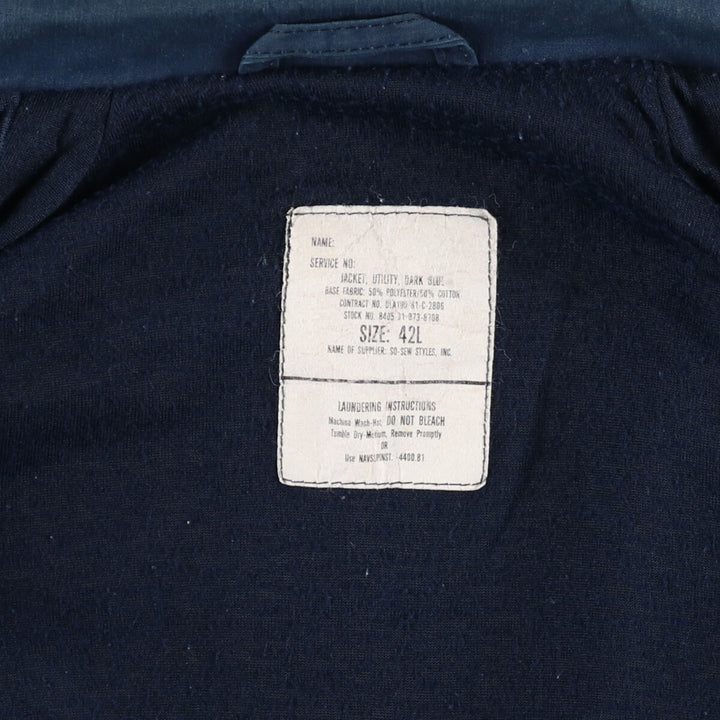 1980'S US Navy Military Utility Jacket Made in USA 42L Men's L equivalent Vintage /eaa478883