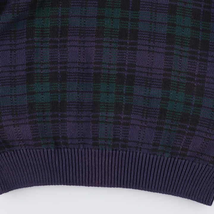 90'S GAP Old Gap Check Pattern Cotton Knit Sweater Men's L Size Vintage /eaa479081