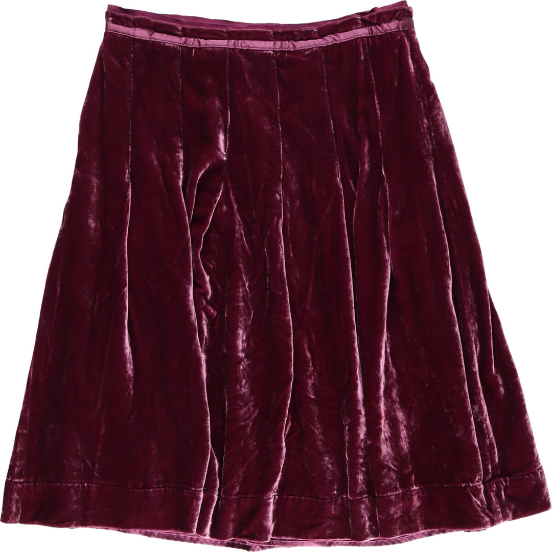 Tintoretto Velour Half-Length Pleated Skirt Women's M Size /eaa479135