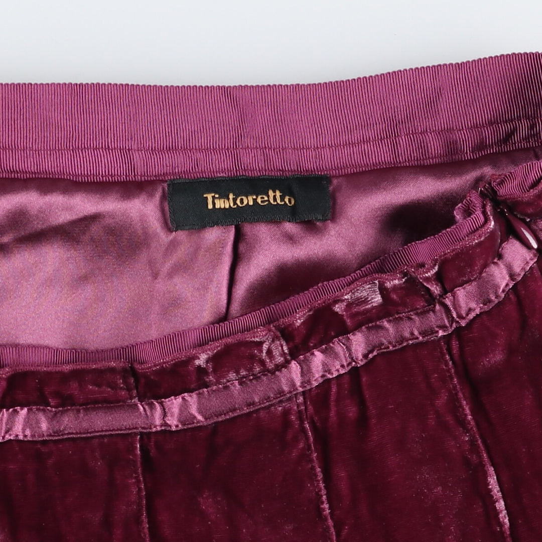 Tintoretto Velour Half-Length Pleated Skirt Women's M Size /eaa479135