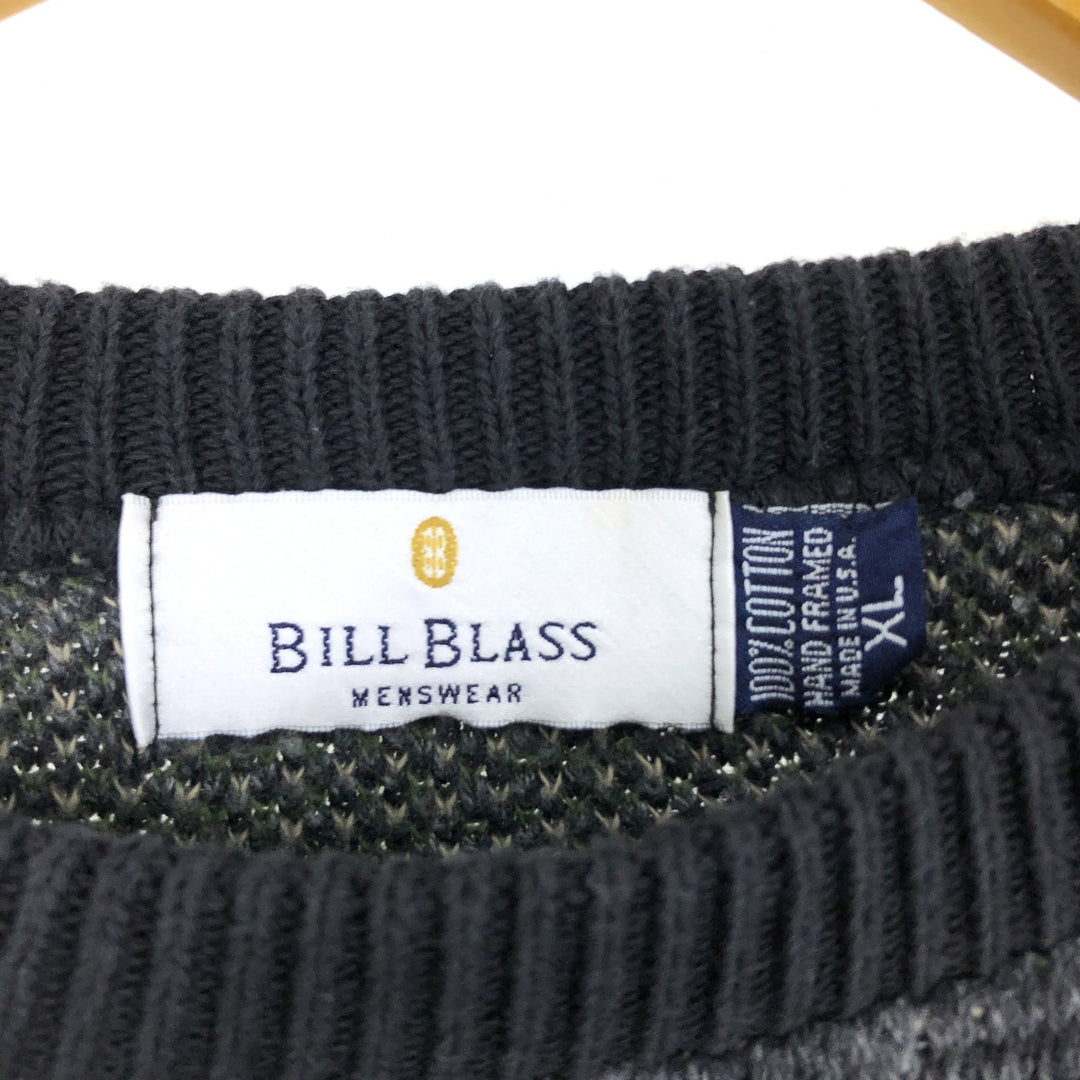 BILL BLASS all-over print cotton knit sweater made in USA, men's XL size /eaa479188