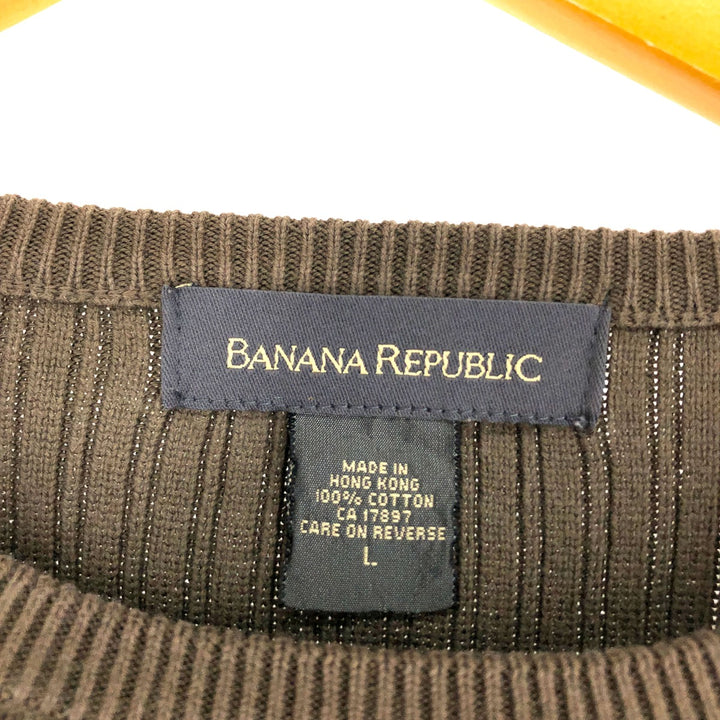 00'S Banana Republic Cotton Knit Sweater Men's L Size Ribbed Knit /eaa479219