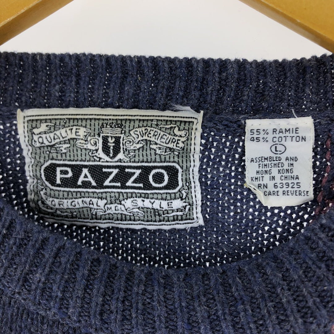 PAZZO Stripe Pattern Knit Sweater Men's Size L /eaa479221