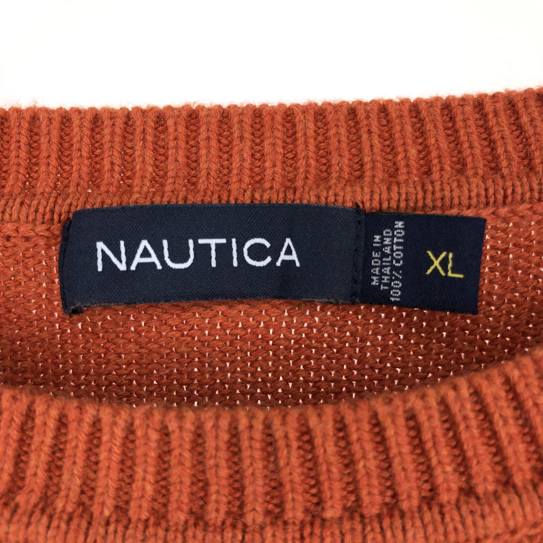 00'S ~ NAUTICA Striped Pattern Cotton Knit Sweater Men's XL / eaa479237