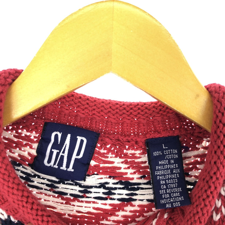 90'S GAP all-over print roll neck cotton knit sweater, men's size L, vintage / eaa479243