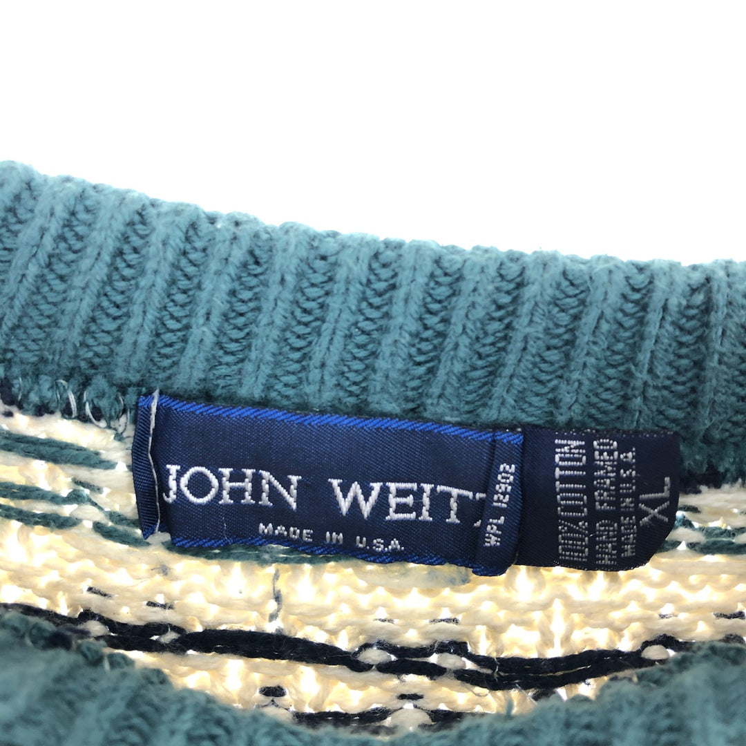 JOHN WEITZ Cotton Knit Sweater Made in USA Men's XL /eaa479245