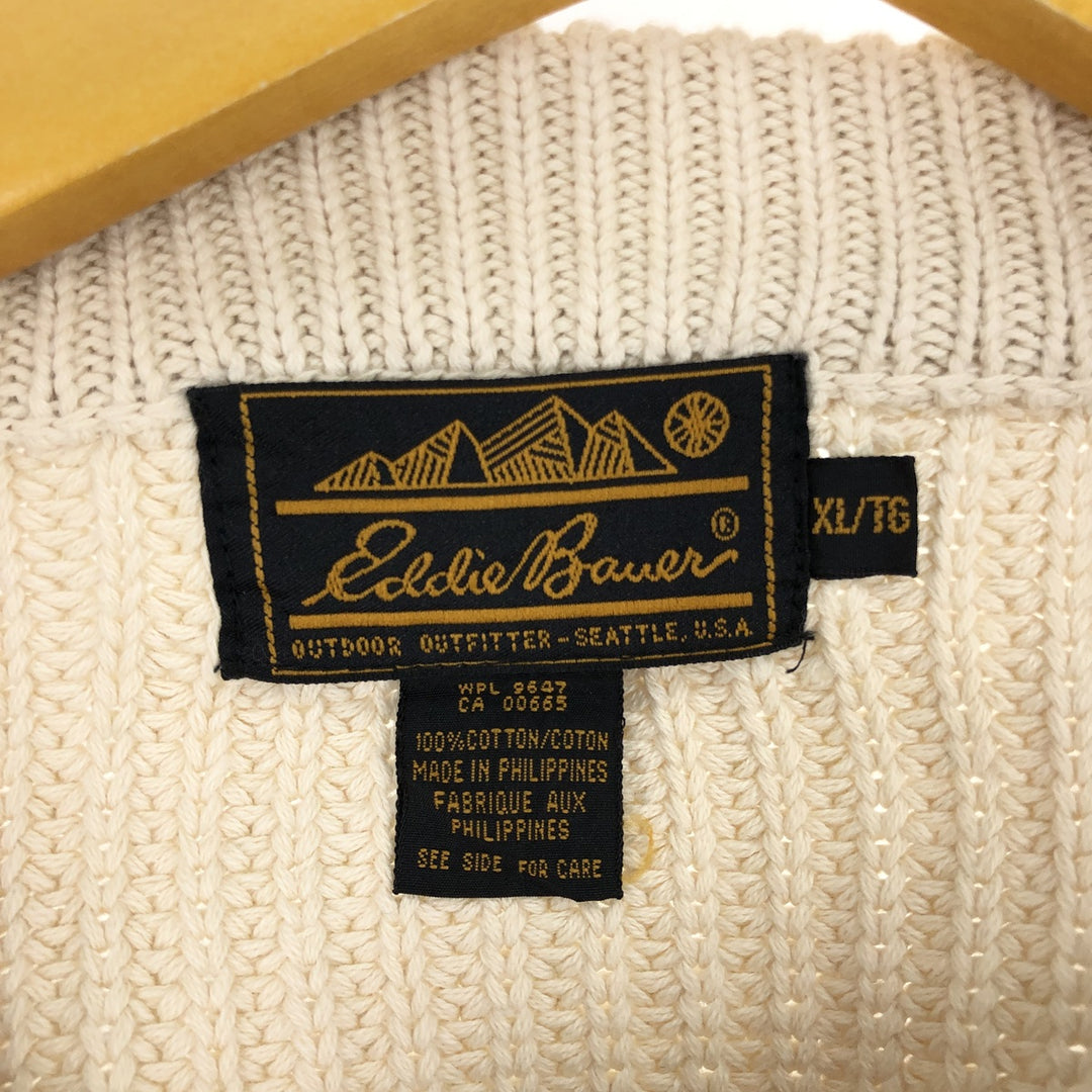 80s-90'S Eddie Bauer Ribbed Cotton Knit Sweater Men's XL Size Vintage /eaa479273