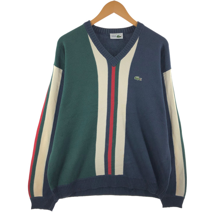 80'S Lacoste LACOSTE all-over print cotton knit sweater, men's XL size, vintage / eaa479318