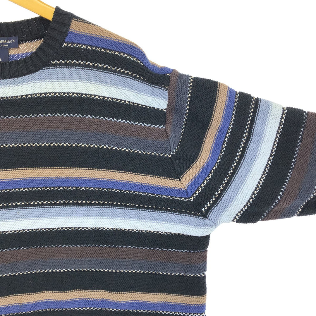 DANIEL CREMIEUX Border Pattern Cotton Knit Sweater Men's XL /eaa479324