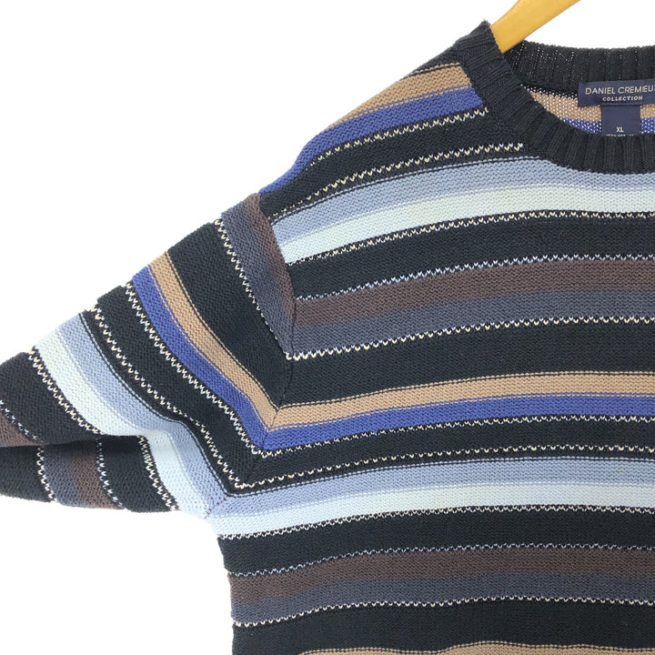 DANIEL CREMIEUX Border Pattern Cotton Knit Sweater Men's XL /eaa479324