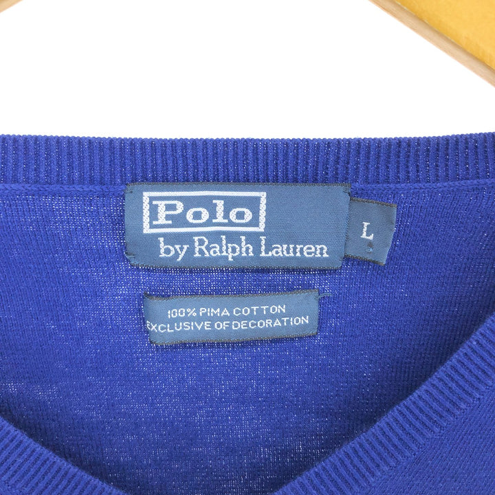 Ralph Lauren POLO by Ralph Lauren V-neck Pima cotton knit sweater Men's L size / eaa479365
