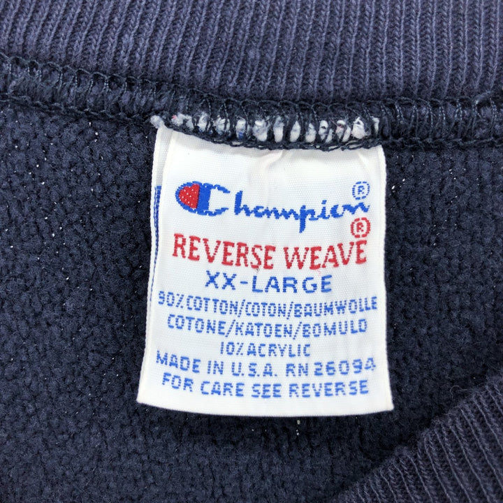 90'S Champion Reverse Weave Embroidered Tag College Sweatshirt Trainer Made in USA Men's XXL Vintage /eaa479492