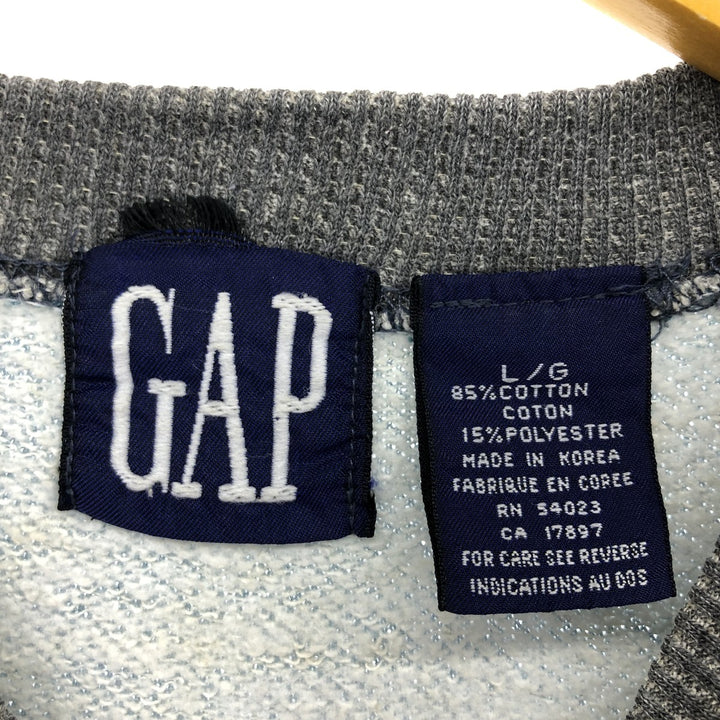 90'S GAP Old Gap Two-tone Plain Blank Sweatshirt Trainer Men's L Size Vintage /eaa479511