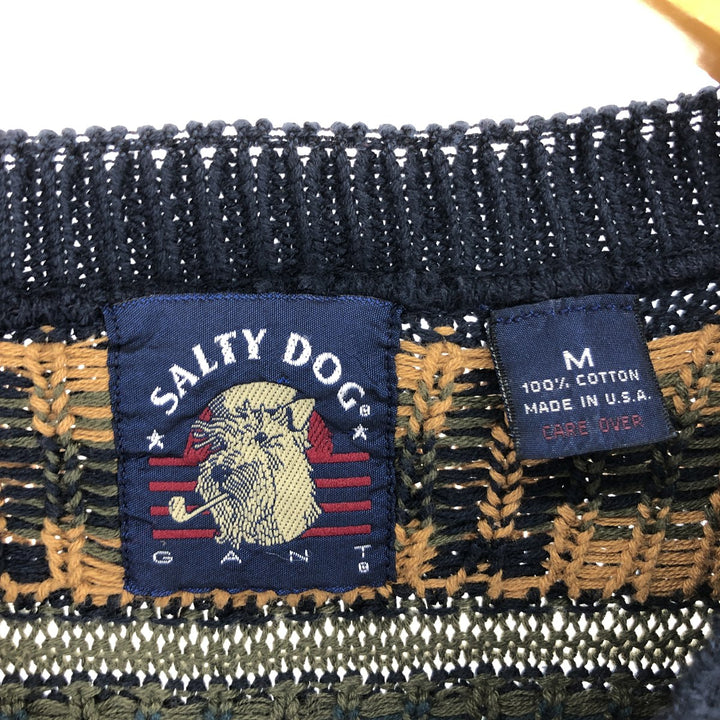 SALTY DOG Cotton Knit Sweater Made in USA Men's M size /eaa479569