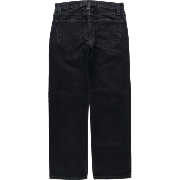 Levi's 505 Straight Leg Black Denim Tapered Jeans, Men's Size W33 (approx.) cotton black type Vintage Second Hand