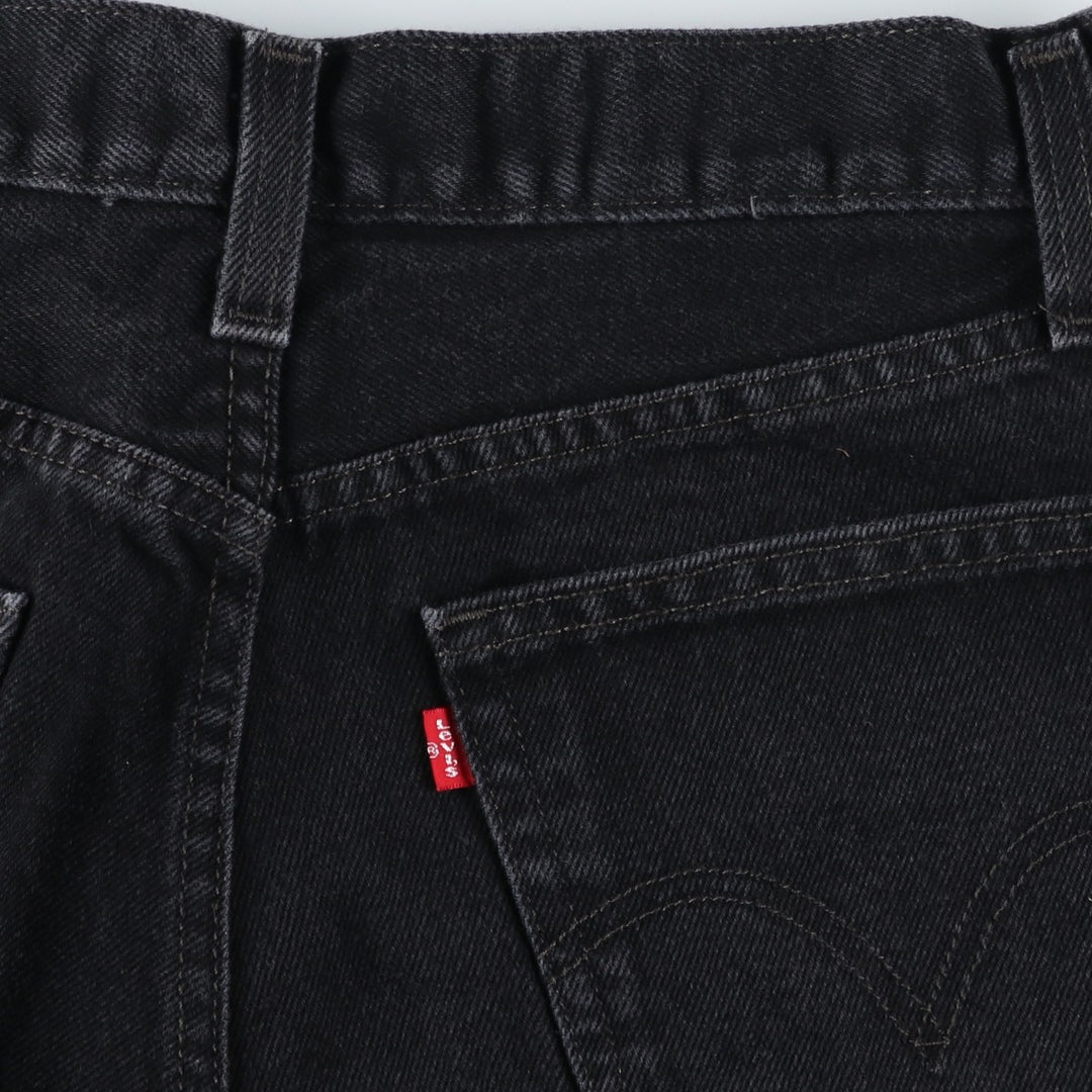 Levi's 505 Straight Leg Black Denim Tapered Jeans, Men's Size W33 (approx.) cotton black type Vintage Second Hand