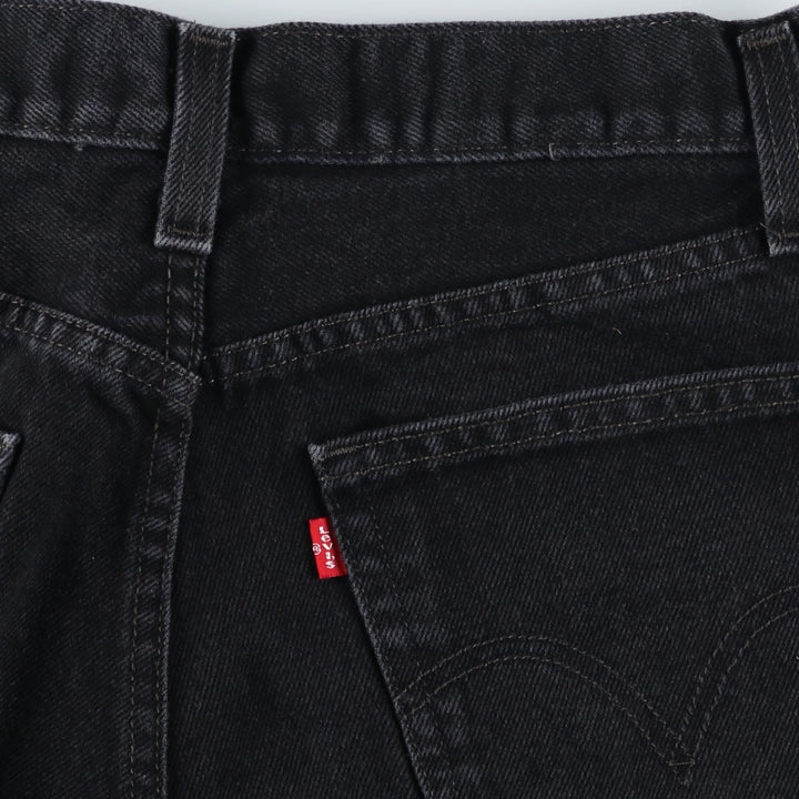 Levi's 505 Straight Leg Black Denim Tapered Jeans, Men's Size W33 (approx.) cotton black type Vintage Second Hand