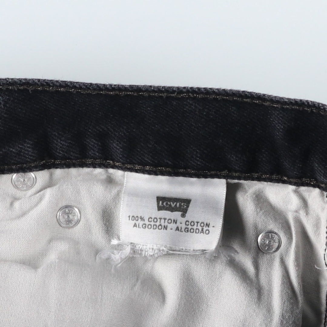 Levi's 505 Straight Leg Black Denim Tapered Jeans, Men's Size W33 (approx.) cotton black type Vintage Second Hand