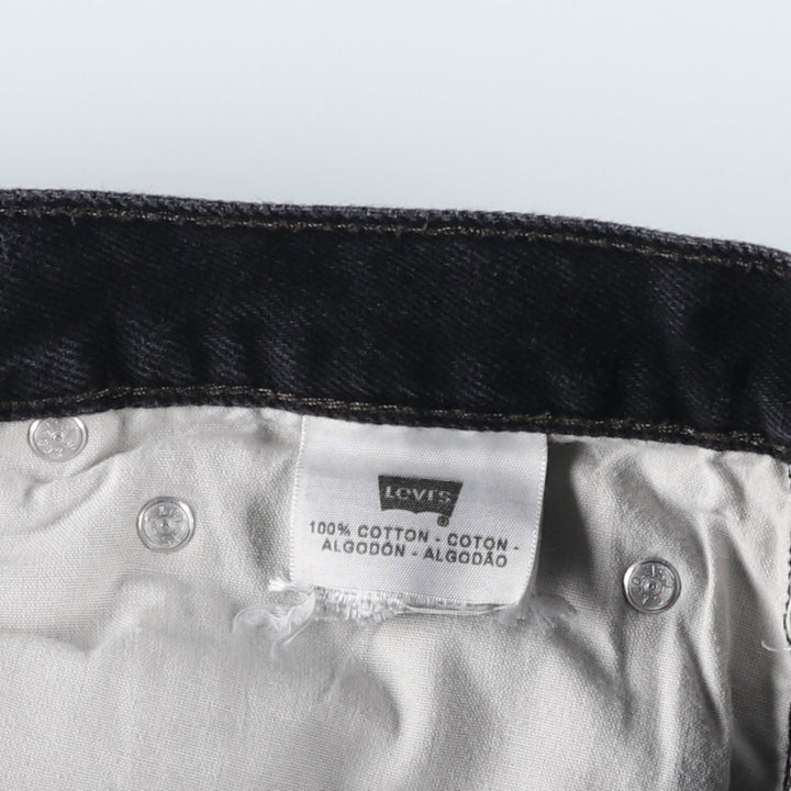 Levi's 505 Straight Leg Black Denim Tapered Jeans, Men's Size W33 (approx.) cotton black type Vintage Second Hand