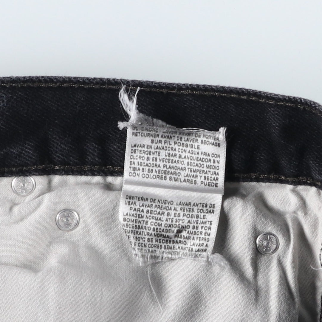 Levi's 505 Straight Leg Black Denim Tapered Jeans, Men's Size W33 (approx.) cotton black type Vintage Second Hand